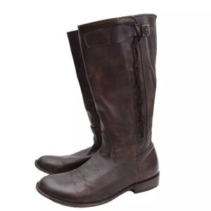 BED STU Cobbler Series 608 Riding Boots Brown Loop Detail Leather Sz 11